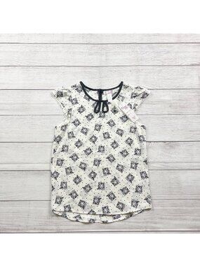 Japna Kids Girls Tiger Print Cap Sleeve Top Black White NWT 14